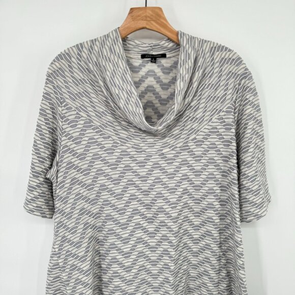 John Mark Gray White Patterned Cowl Neck Tunic knit size large womens top - Picture 4 of 10